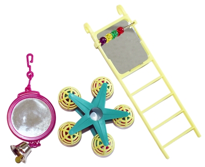Happy pet bird toy mp spiegel/ladder/carousel