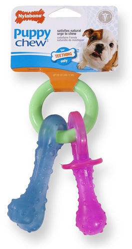 Nylabone durable pup bijtring speen / bot puppyspeelgoed product afbeelding