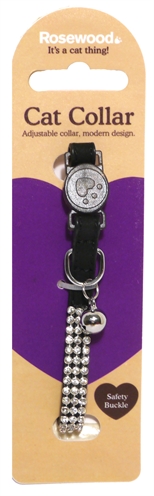 Rosewood Kattenhalsband Cat Collar Diamant Zwart 24 x 1,6 cm