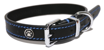 Rosewood Luxury leather Hondenhalsband Zwart 46 x 1,9 cm product afbeelding