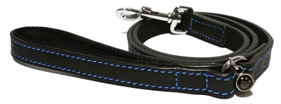 Luxury leather lijn hond leer luxe zwart product afbeelding