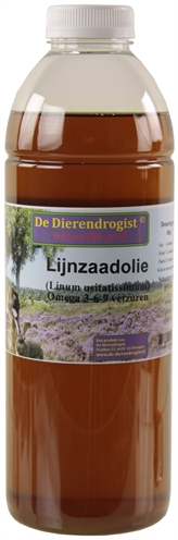 Dierendrogist Lijnzaadolie 1 liter product afbeelding