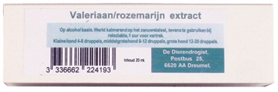 Dierendrogist Valeriaan/- Rozemarijn - Kalmeringsmiddel - 20 ml