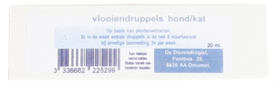 Dierendrogist Vlooiendruppel Natuurlijke Olie Basis 20 ML product afbeelding