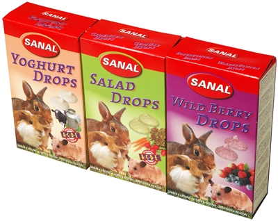 Sanal Knaagdier 3pack Drops Yogurt/salad/wild Berry 3 x 45 Gr product afbeelding