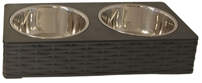 Dinnerset wicker met rvs bakken product afbeelding