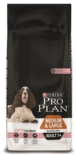 Pro Plan Dog Adult Medium / Large 7+ Sensitive Skin 14 Kg product afbeelding