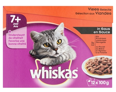 Whis Multipack Pouch Senior Vlees In Saus 4x12x100 Gr product afbeelding