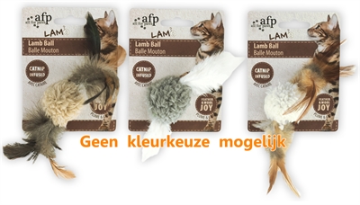 Afp lamb ball lamswol met veren vogel geluid en catnip assorti product afbeelding