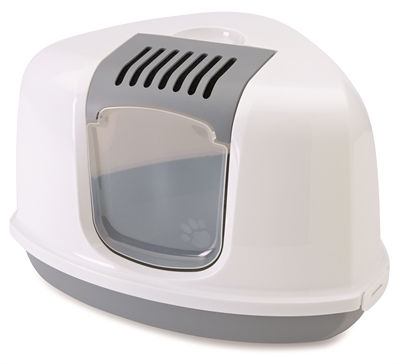 Savic hoek kattenbak nestor grijs / wit product afbeelding