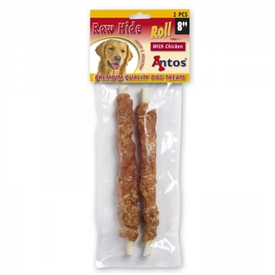 Antos Geperste Rol Wit Kip 20 Cm 2 St product afbeelding