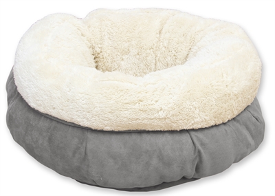 Afp lamswol donut bed grijs product afbeelding