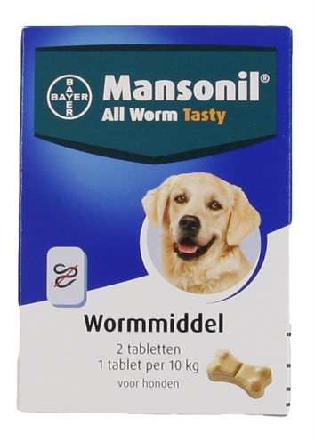 Mansonil hond all worm tasty tabletten product afbeelding