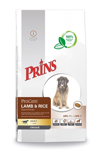 Prins Procare Croque Hypo allergic Lam/Rijst 10Kg product afbeelding