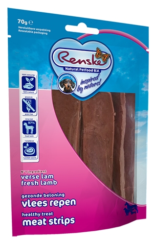 Renske Gezonde Beloning Vlees Strip Lam 70 Gr product afbeelding