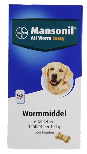Mansonil hond all worm tabletten product afbeelding