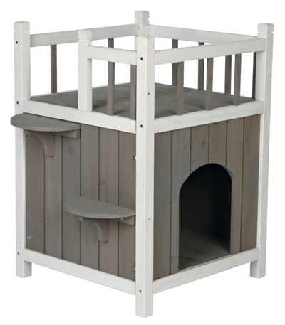 Trixie kattenhuis cat's home met balkon grijs / wit product afbeelding