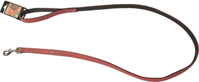 Hondenriem nappa strass roze / grijs product afbeelding