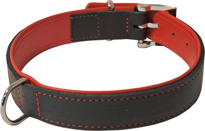 Hondenhalsband soft gevoerd zwart / rood product afbeelding