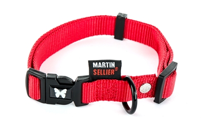 Martin sellier halsband nylon rood verstelbaar 20-30 CM