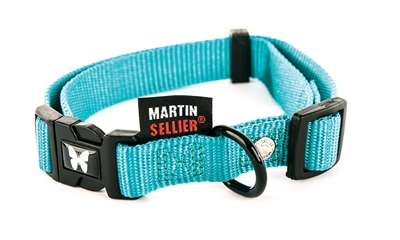 Martin sellier halsband nylon turquoise verstelbaar  30-45CM product afbeelding