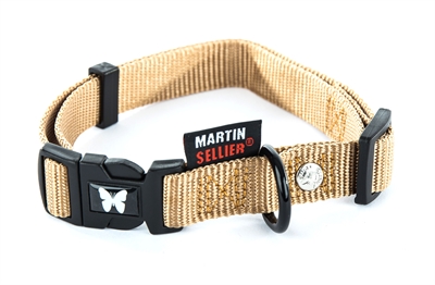 Martin sellier halsband nylon beige verstelbaar 40-55CM