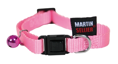 Martin Sellier kattenhalsband nylon uni roze 20-30 CM