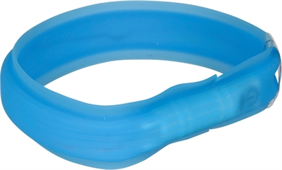 Trixie halsband flash light lichtgevend usb oplaadbaar lichtblauw 70 CM product afbeelding