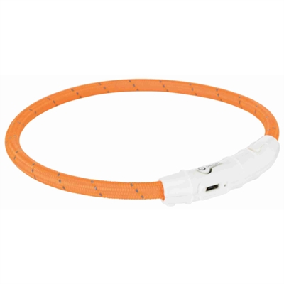 Trixie halsband flash light lichtgevend usb oplaadbaar oranje 65 CM product afbeelding