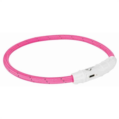 Trixie halsband flash light lichtgevend usb oplaadbaar roze 65 CM product afbeelding