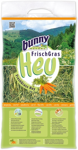 Bunny nature vers gras hooi met wortel product afbeelding