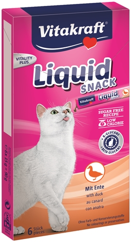 Vitakraft Cat Liquid Snack Eend&Bglucaan 6 St product afbeelding
