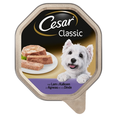 Cesar Alu Classic Pate Met Lam En Kalkoen - Hondenvoer - 14 x 150 g