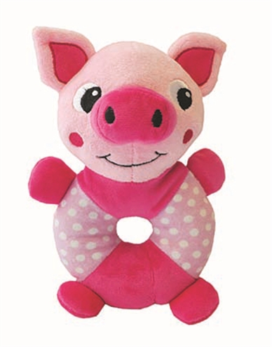 Little rascals pluche speelring varken product afbeelding