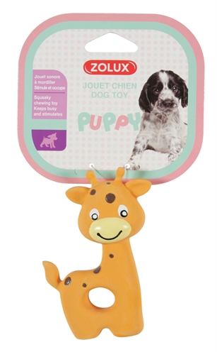 Zolux puppyspeelgoed latex giraffe oranje product afbeelding