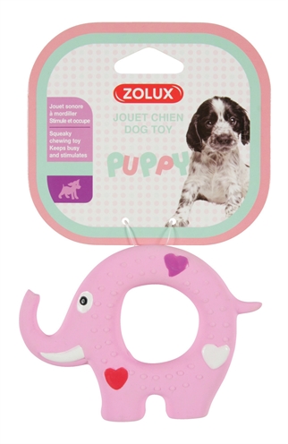 Zolux puppyspeelgoed latex olifant roze product afbeelding