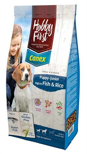 Hobbyfirst canex puppy/junior brocks rich in fish&rice