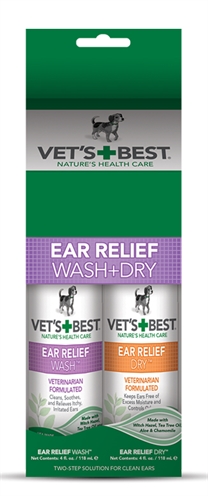 Vets best ear wash&dry combo pack