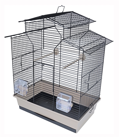 Interzoo vogelkooi iza 2 zwart / beige product afbeelding