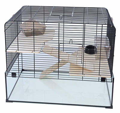 Interzoo hamsterkooi vision 58 zwart product afbeelding