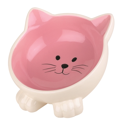 Happy pet voerbak kat orb roze / creme product afbeelding