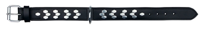 Trixie halsband hond active leer met applicaties zwart product afbeelding