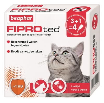 Beaphar fiprotec kat tegen vlooien&teken product afbeelding