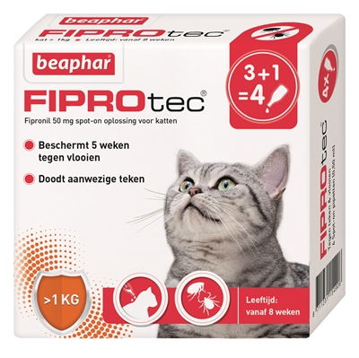 Beaphar fiprotec kat tegen vlooien&teken