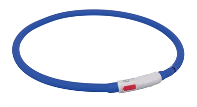 Trixie halsband usb flash light lichtgevend oplaadbaar royal blauw product afbeelding