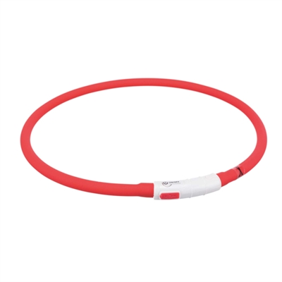 Trixie halsband usb flash light lichtgevend oplaadbaar rood product afbeelding