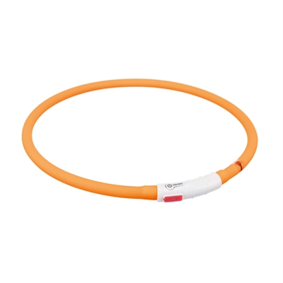Trixie halsband usb flash light lichtgevend oplaadbaar oranje product afbeelding