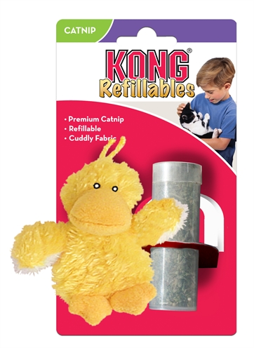 Kong kat pluche eend geel catnip product afbeelding