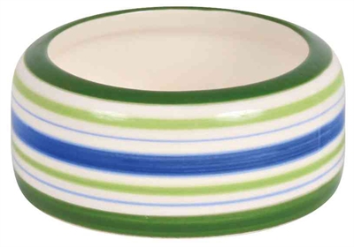 Trixie voerbak konijn streep groen / blauw / creme product afbeelding
