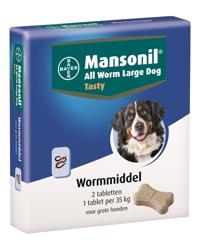 Mansonil grote hond all worm tasty tabletten product afbeelding